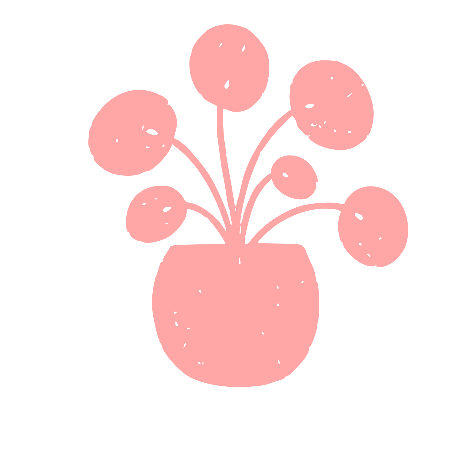 Pilea Potted Plant Logo #ffa6a6