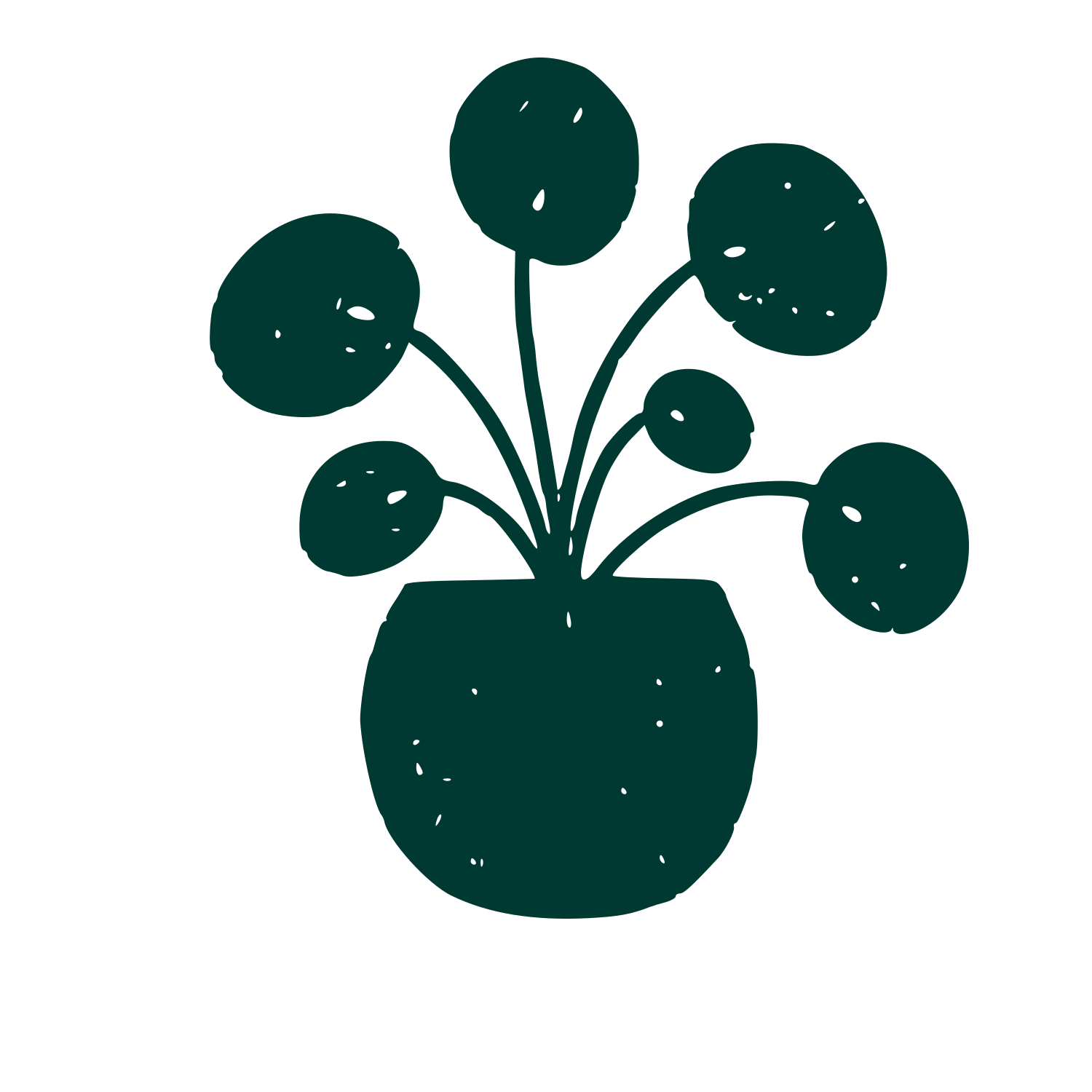 Pilea Potted Plant Logo #003932