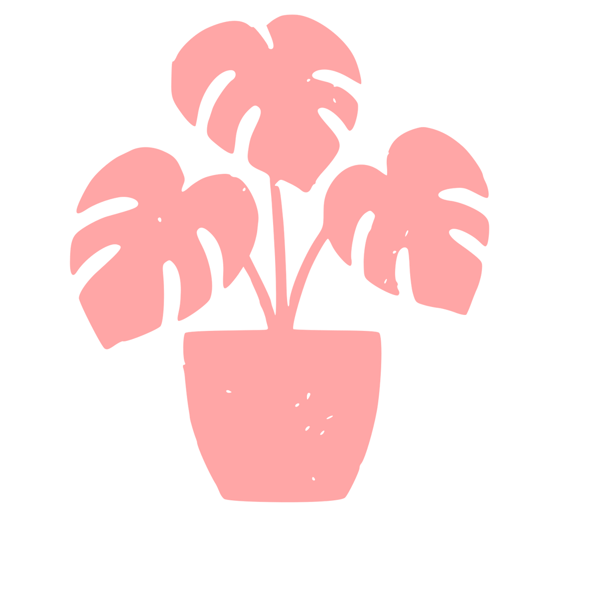 Monstera Potted Plant Logo #ffa6a6