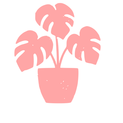Monstera Potted Plant Logo #ffa6a6