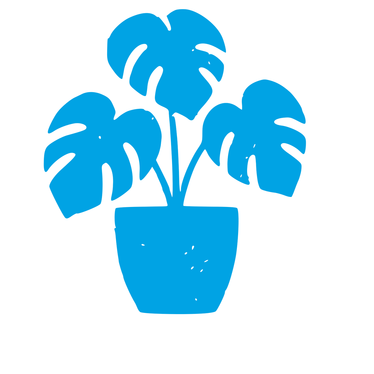 Monstera Potted Plant Logo #00a3e4