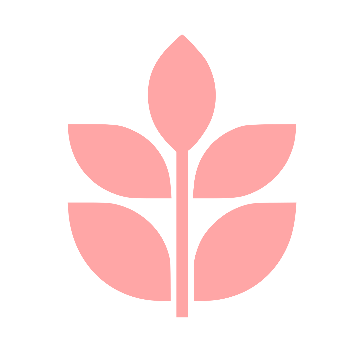 Three Leaf Plant Logo #ffa6a6