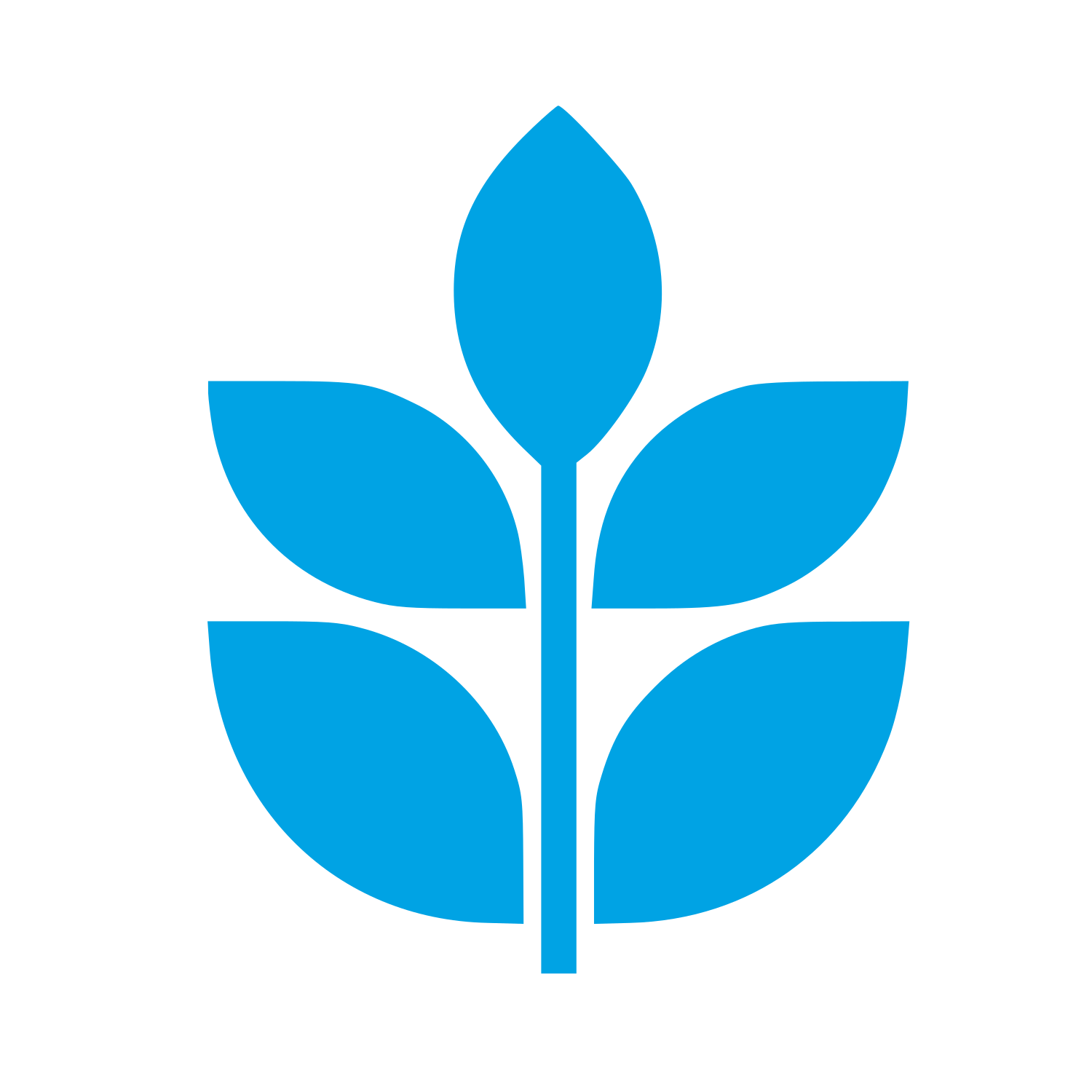 Three Leaf Plant Logo #00a3e4