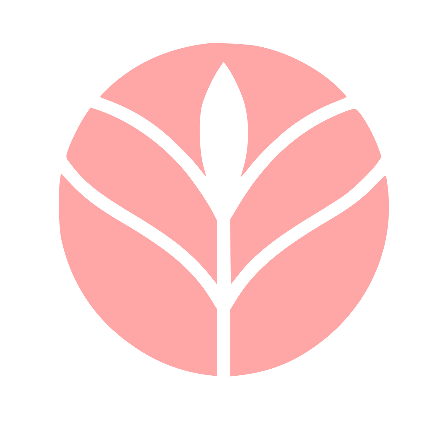 Plant Leaf Circle Logo #ffa6a6