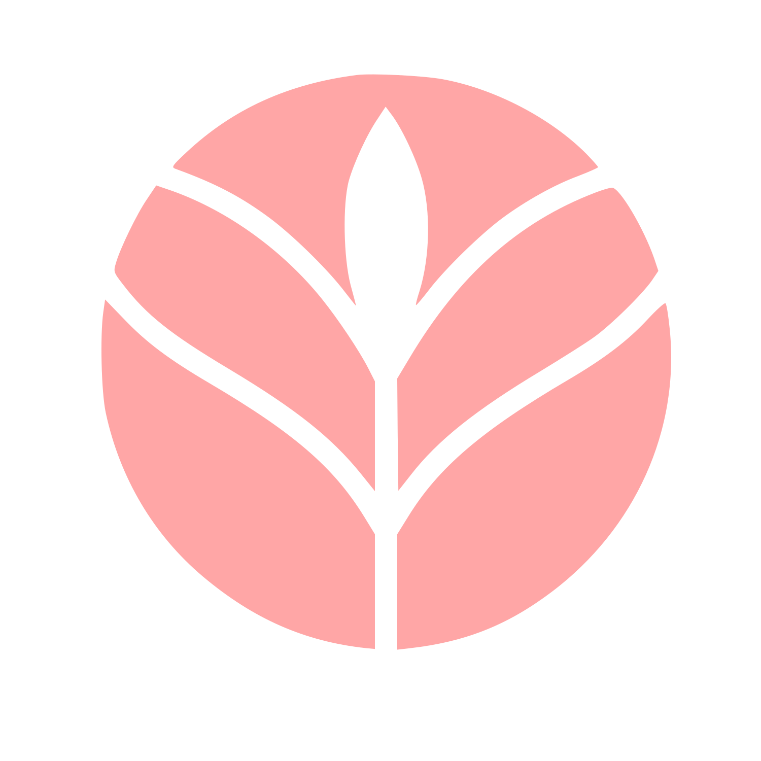 Plant Leaf Circle Logo #ffa6a6