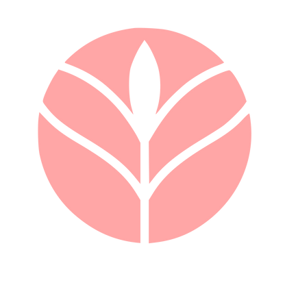 Plant Leaf Circle Logo #ffa6a6