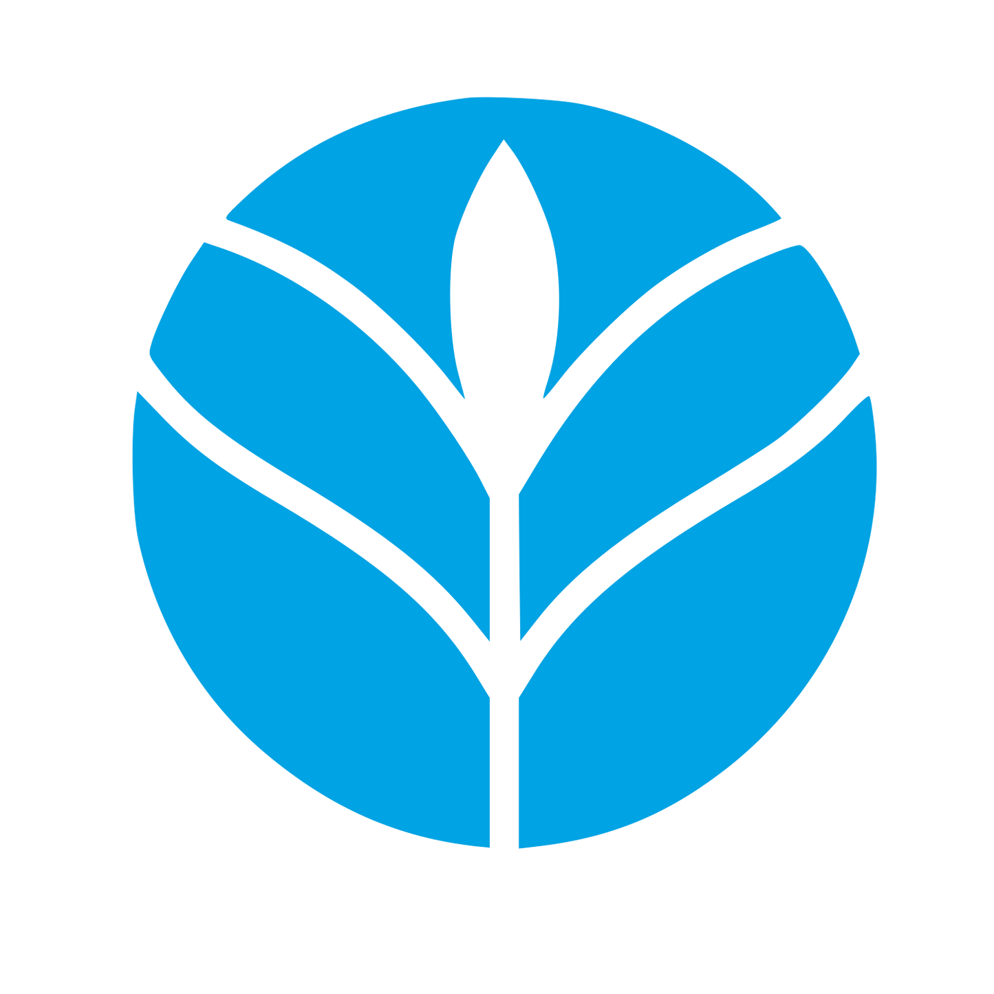 Plant Leaf Circle Logo #00a3e4