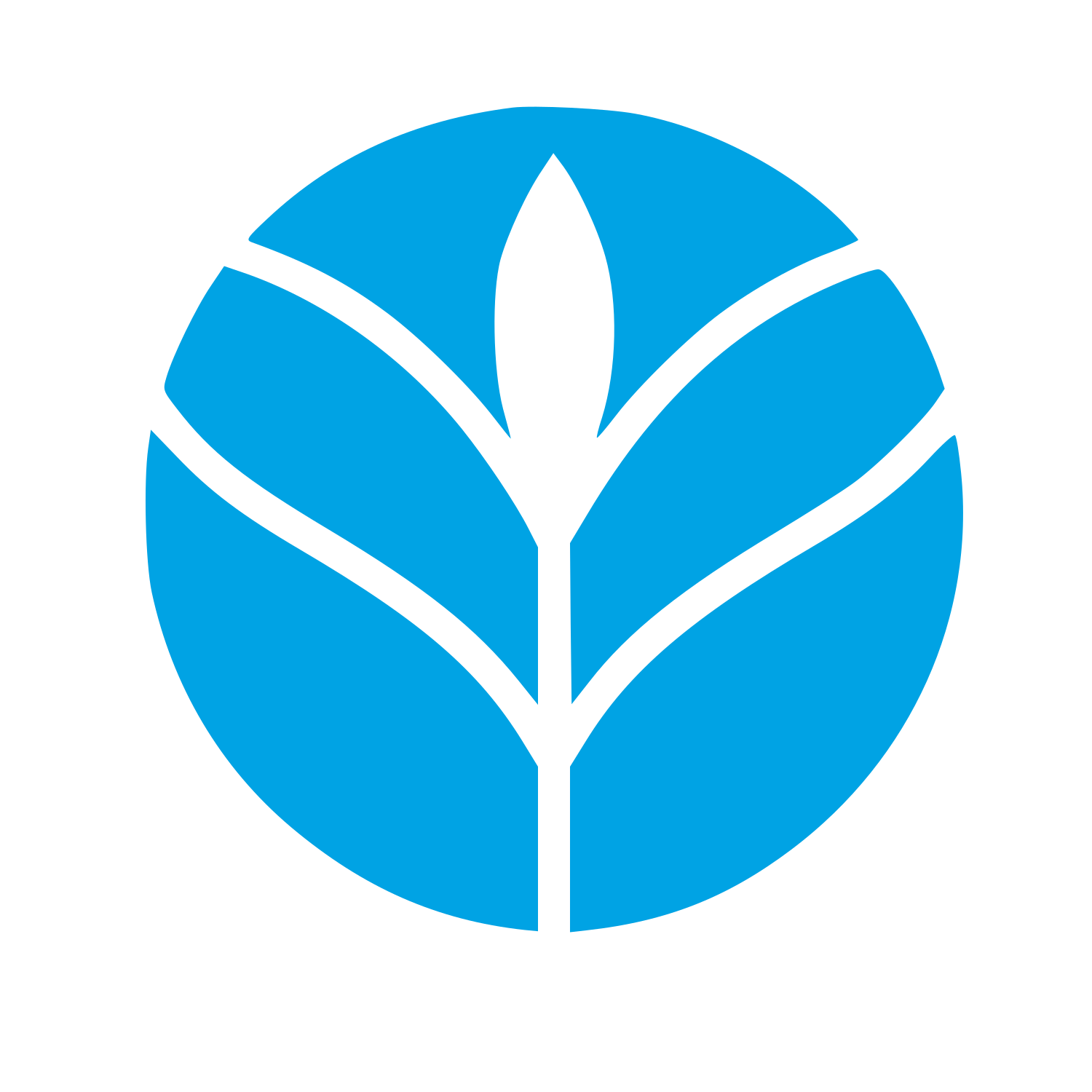 Plant Leaf Circle Logo #00a3e4