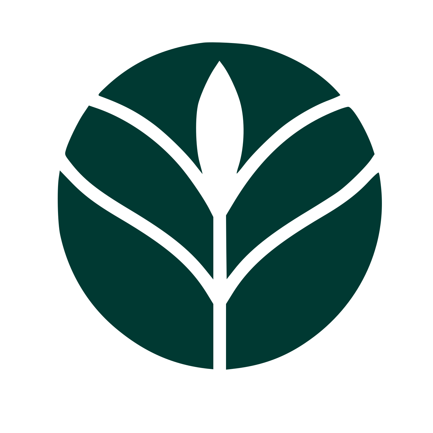 Plant Leaf Circle Logo #003932