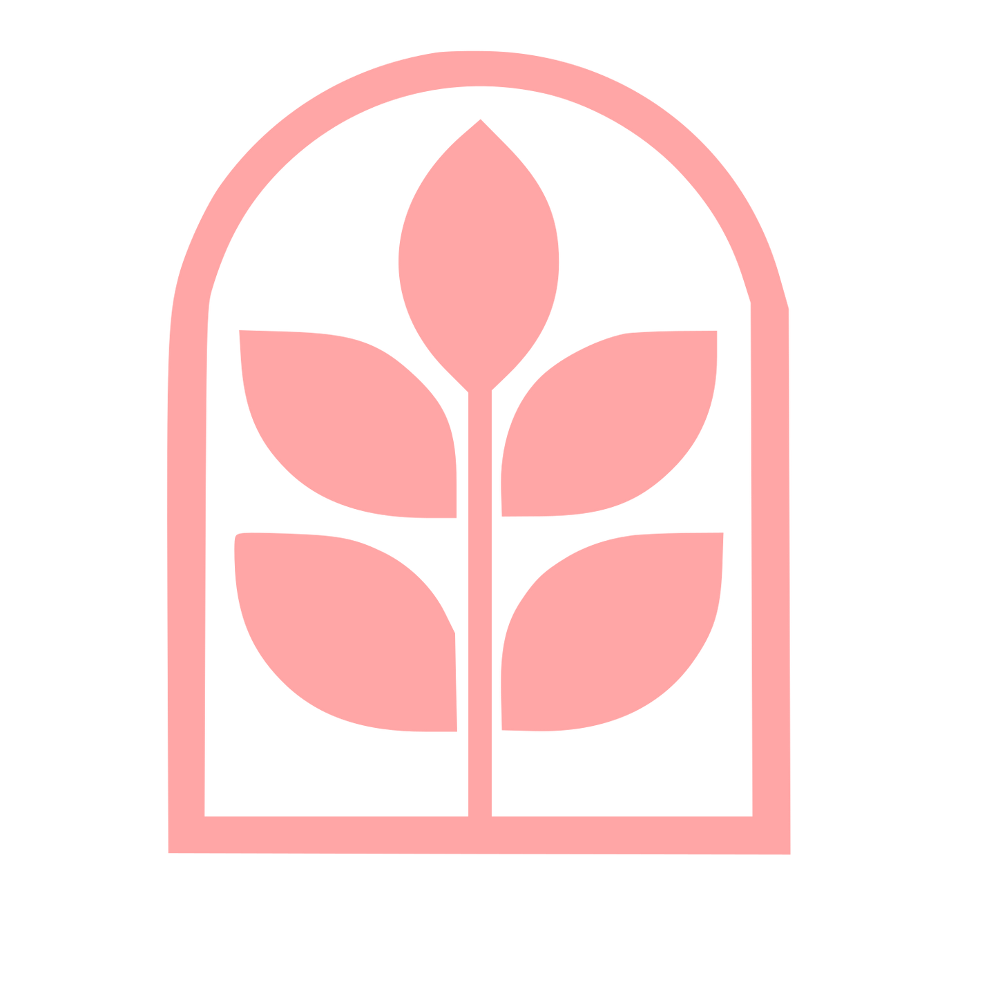 Arched Window Plant Logo #ffa6a6