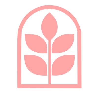 Arched Window Plant Logo #ffa6a6