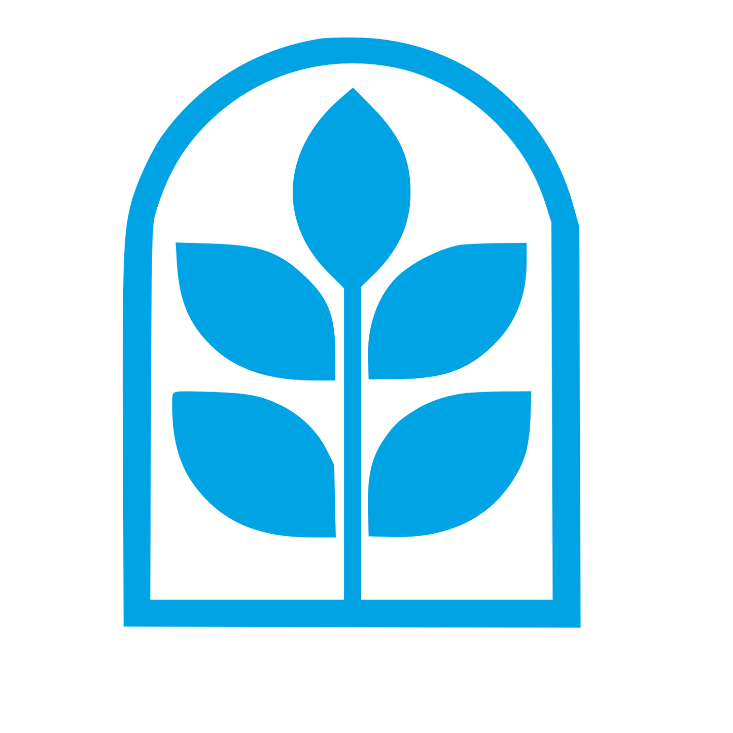 Arched Window Plant Logo #00a3e4
