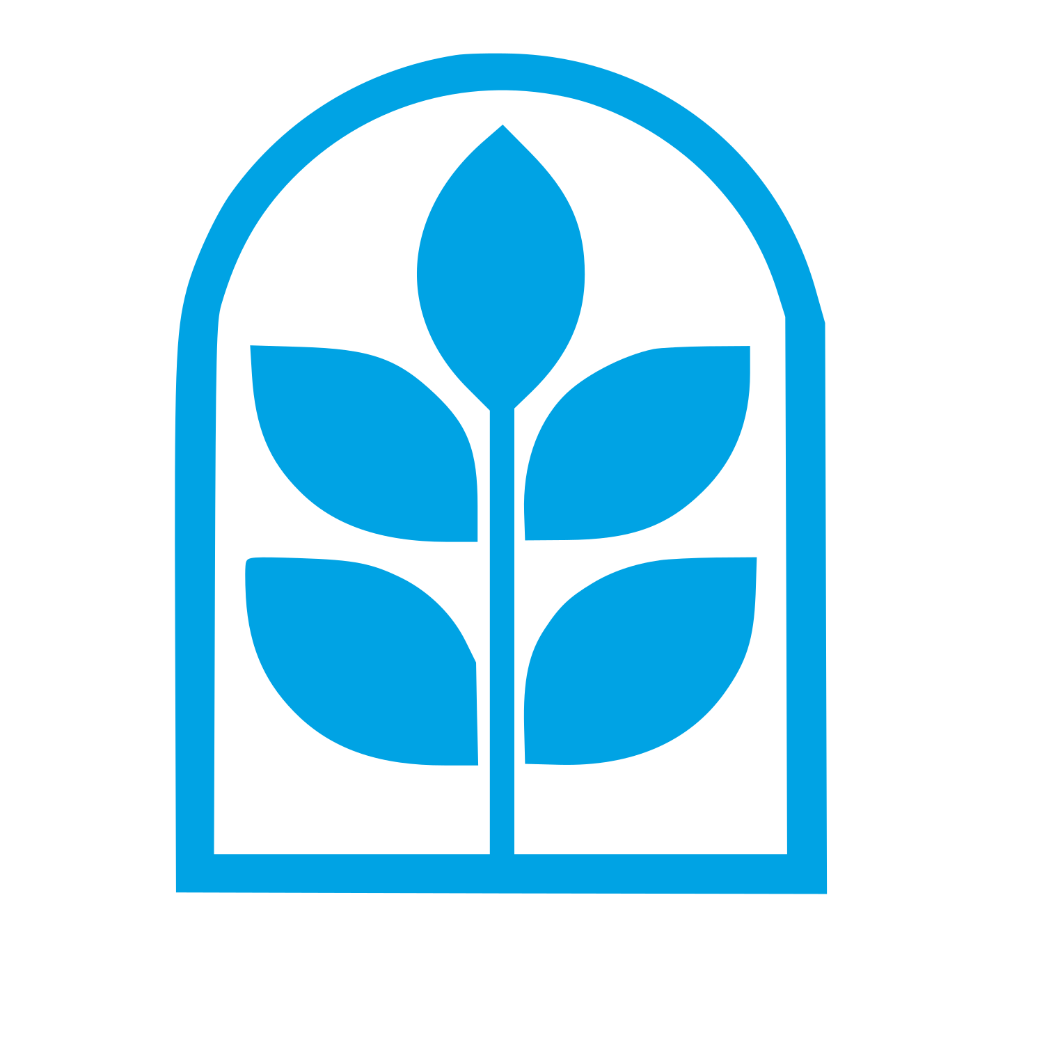 Arched Window Plant Logo #00a3e4