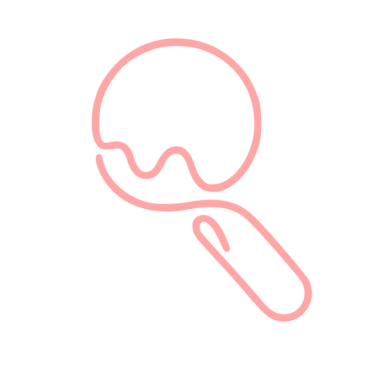 Monoline Ice Cream Scoop Logo #ffa6a6