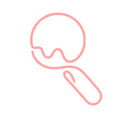 Monoline Ice Cream Scoop Logo #ffa6a6