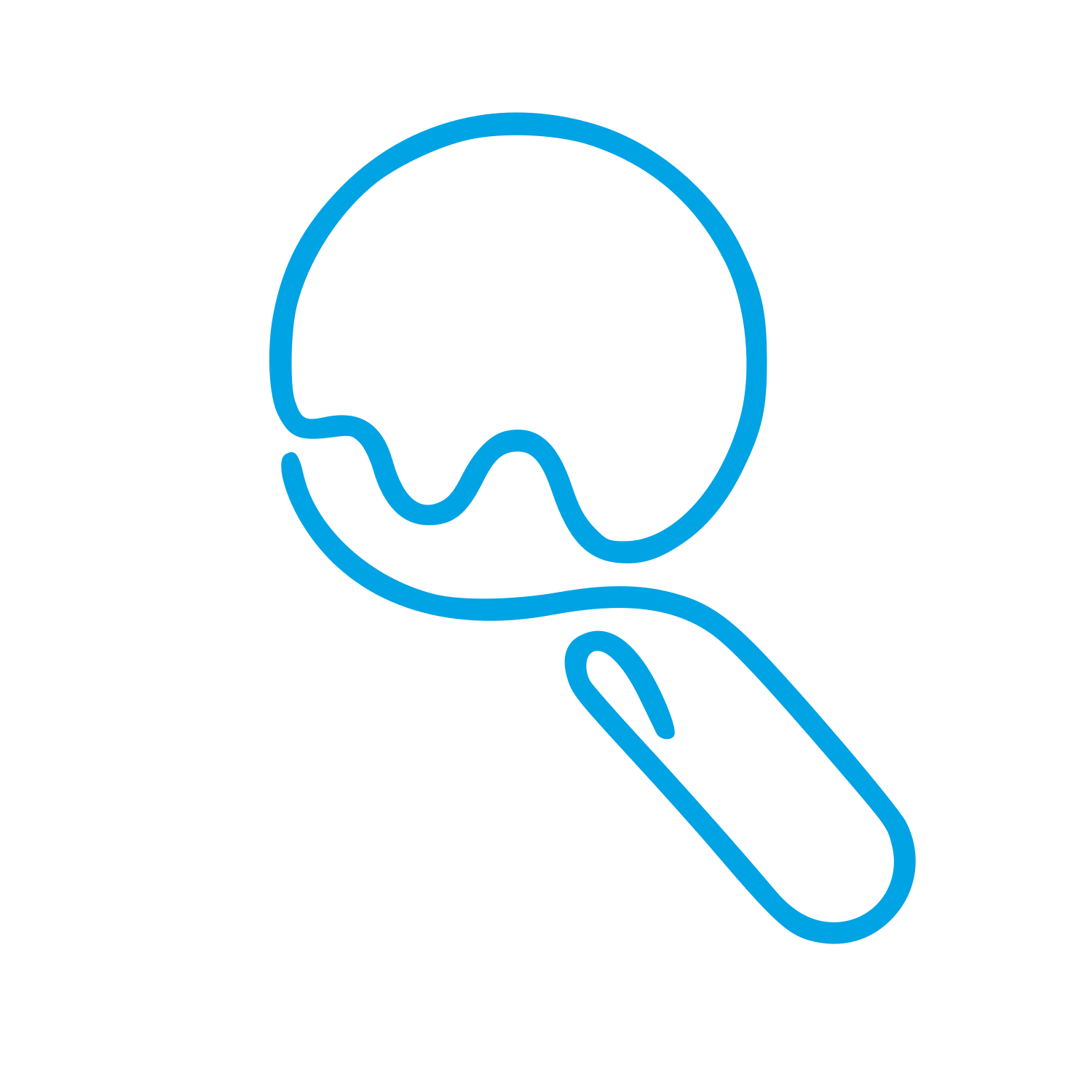 Monoline Ice Cream Scoop Logo #00a3e4