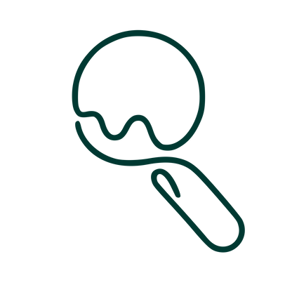 Monoline Ice Cream Scoop Logo #003932