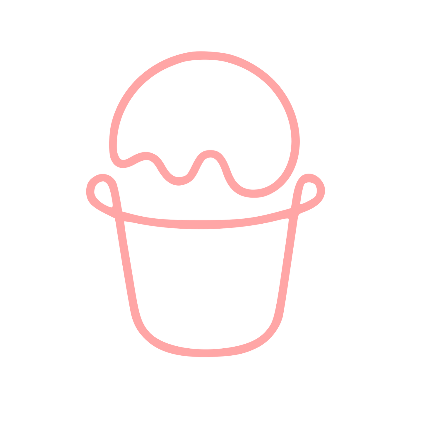 Monoline Ice Cream Bucket Logo #ffa6a6