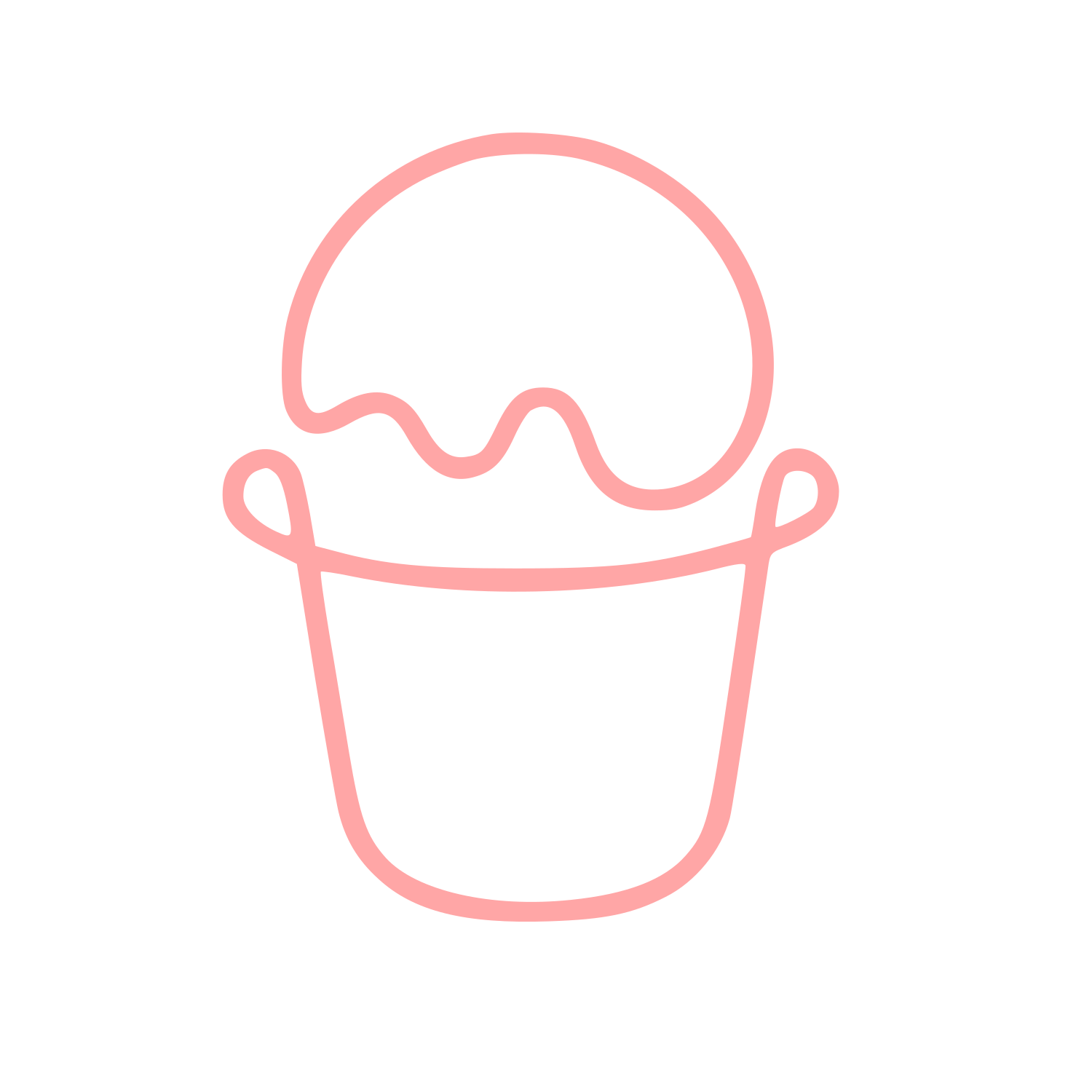 Monoline Ice Cream Bucket Logo #ffa6a6