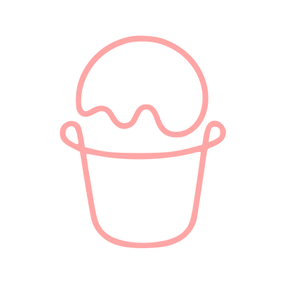Monoline Ice Cream Bucket Logo #ffa6a6