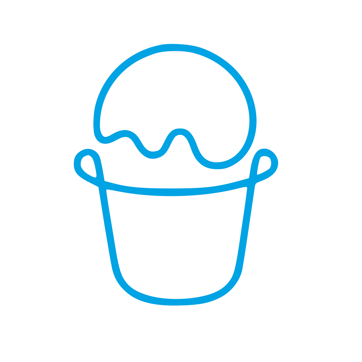 Monoline Ice Cream Bucket Logo #00a3e4