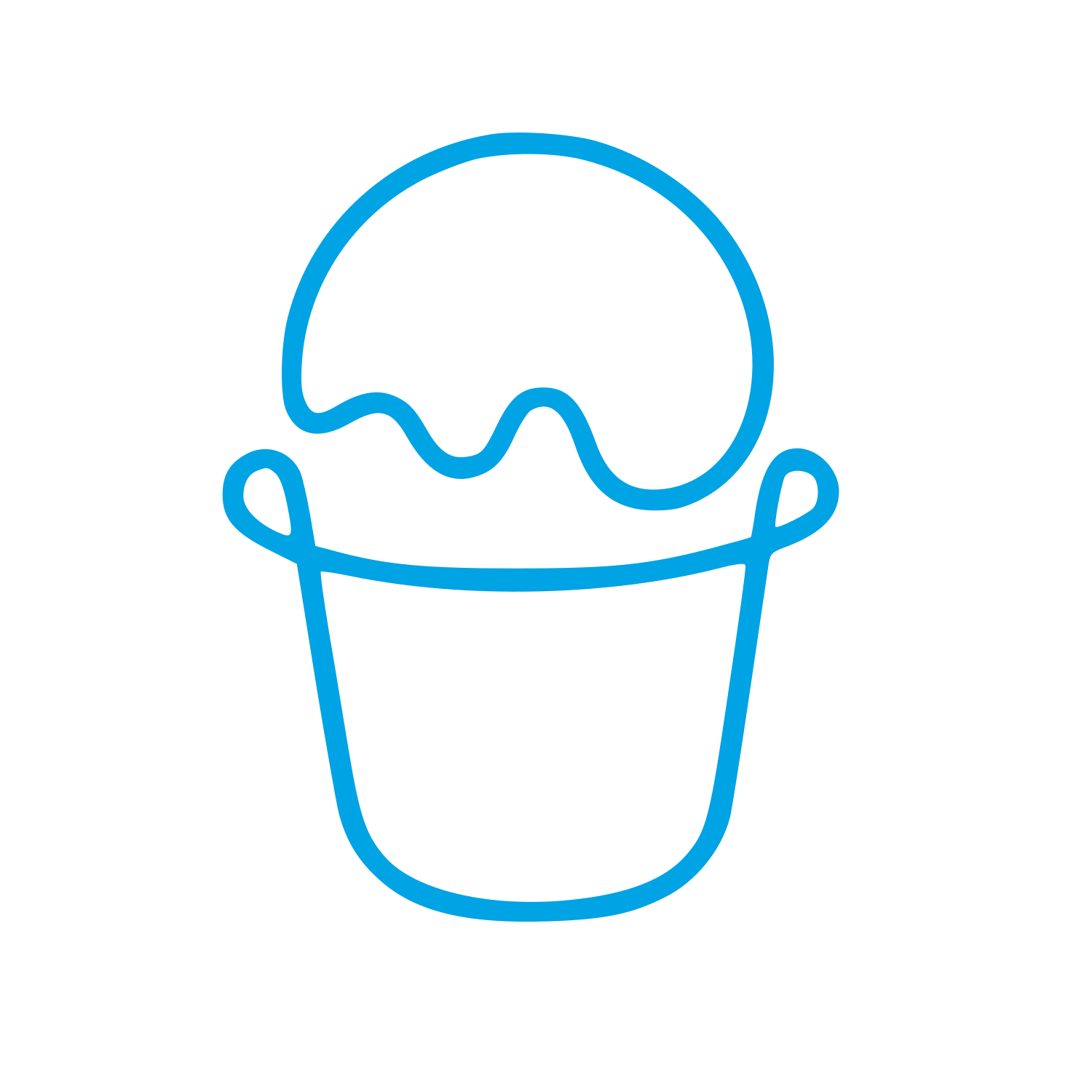 Monoline Ice Cream Bucket Logo #00a3e4