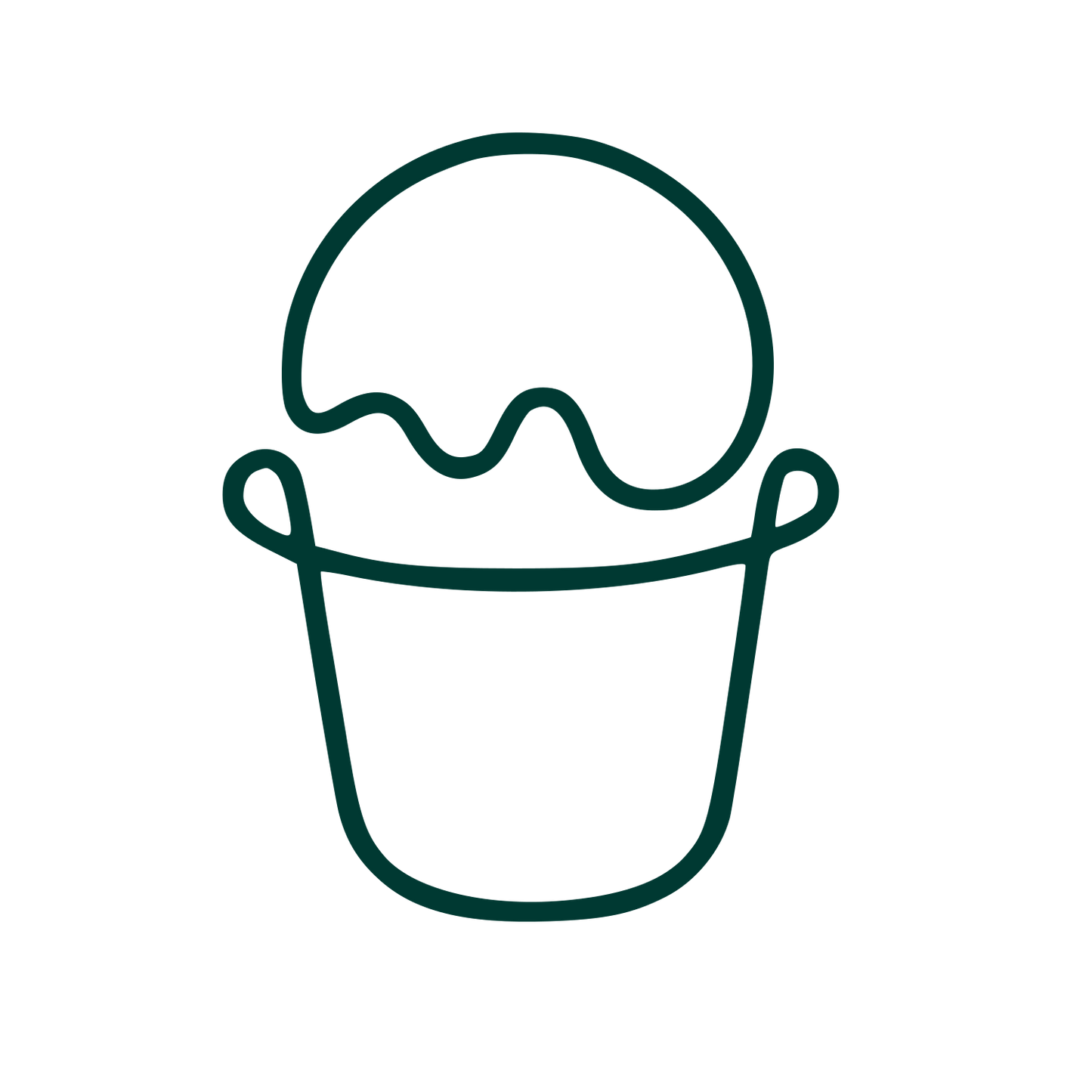 Monoline Ice Cream Bucket Logo #003932