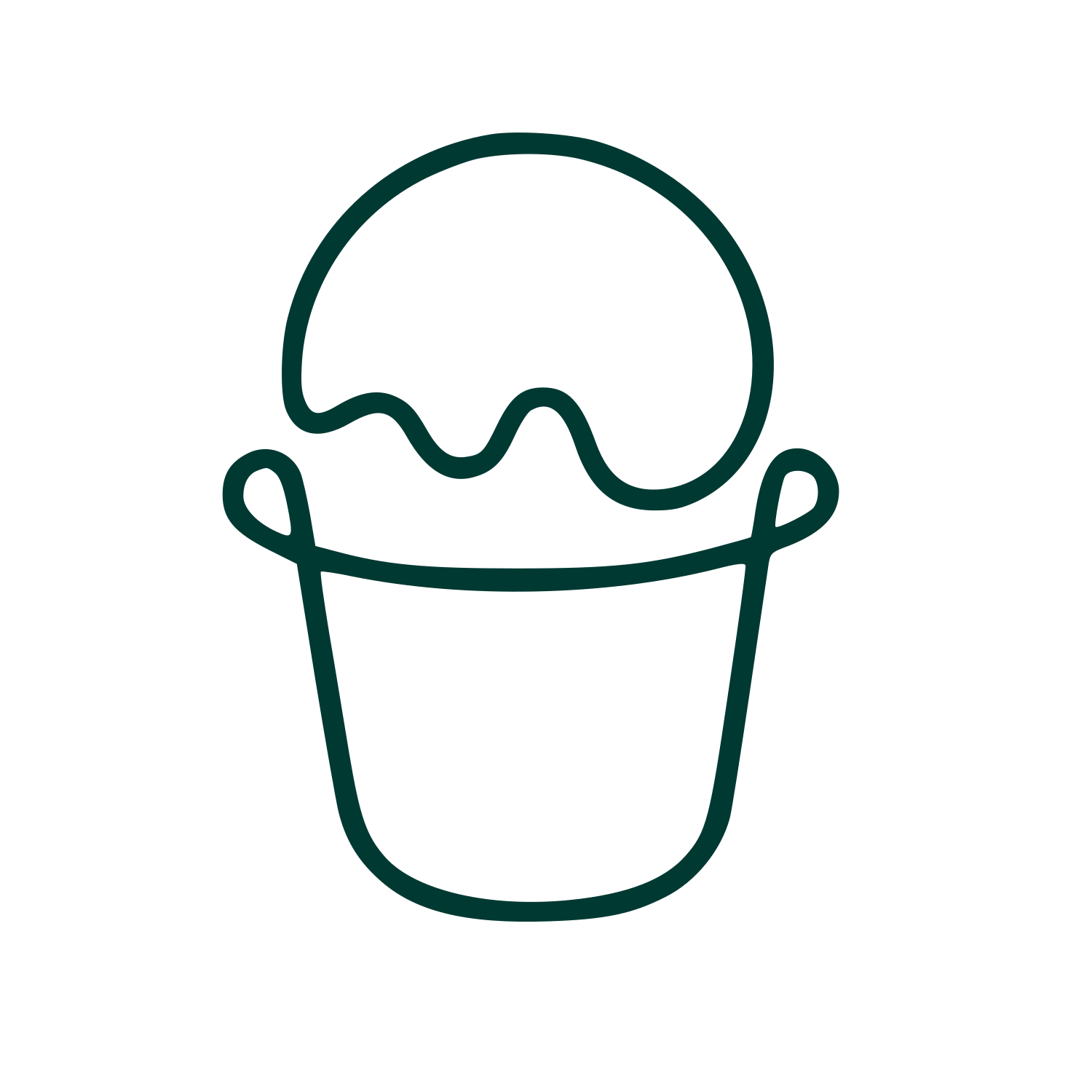 Monoline Ice Cream Bucket Logo #003932