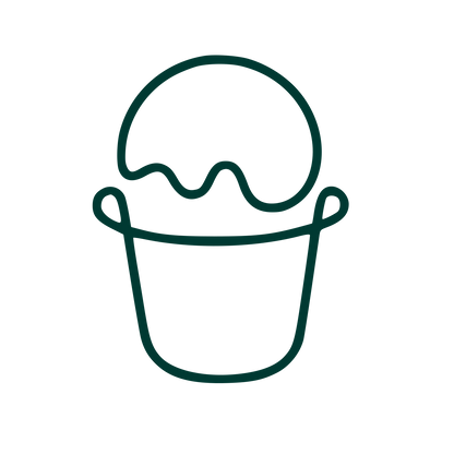 Monoline Ice Cream Bucket Logo #003932