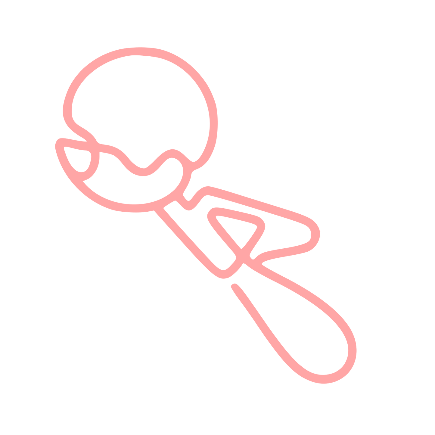 Monoline Ice Cream Scoop Logo #ffa6a6