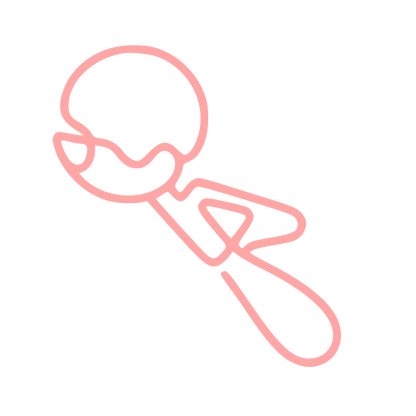 Monoline Ice Cream Scoop Logo #ffa6a6