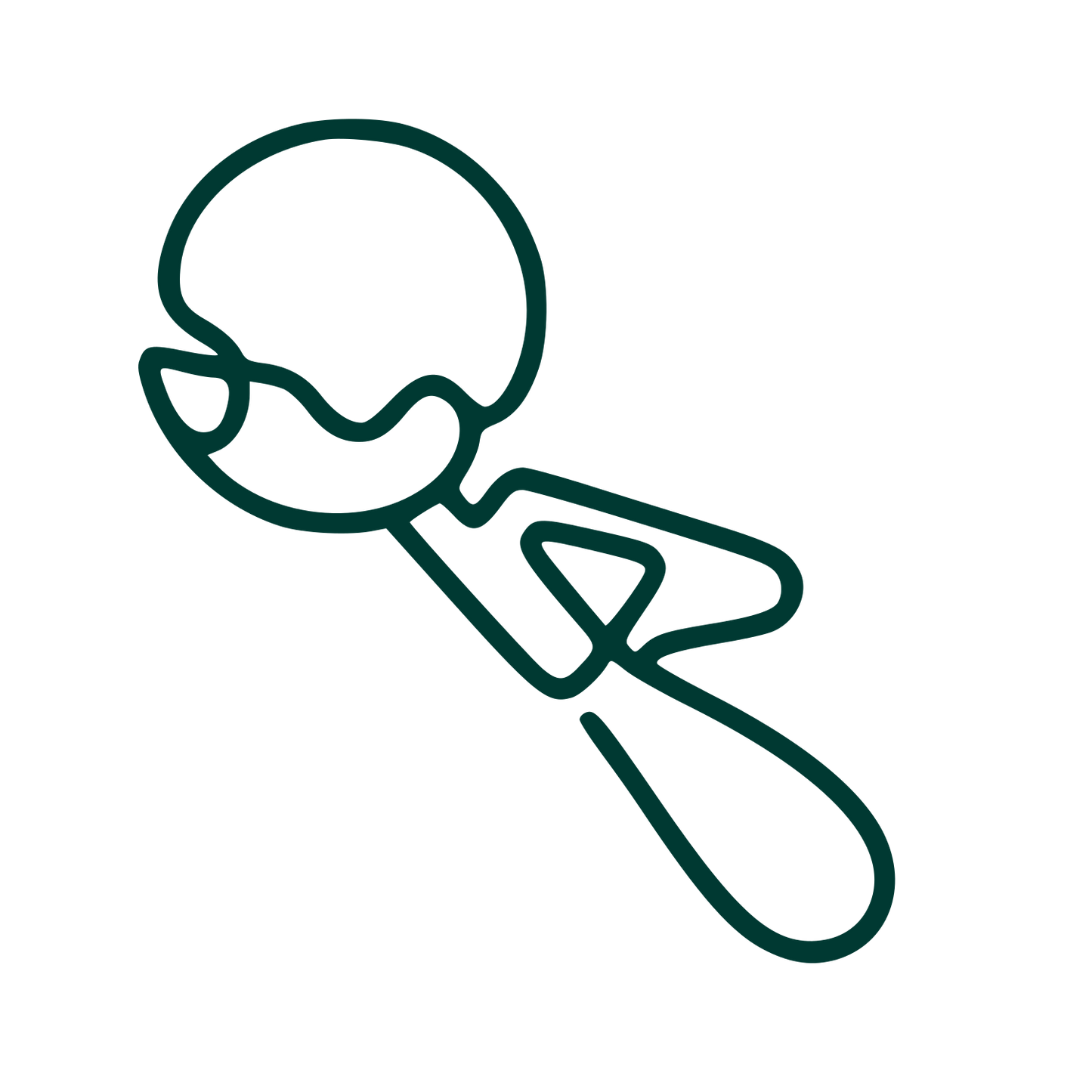 Monoline Ice Cream Scoop Logo #003932