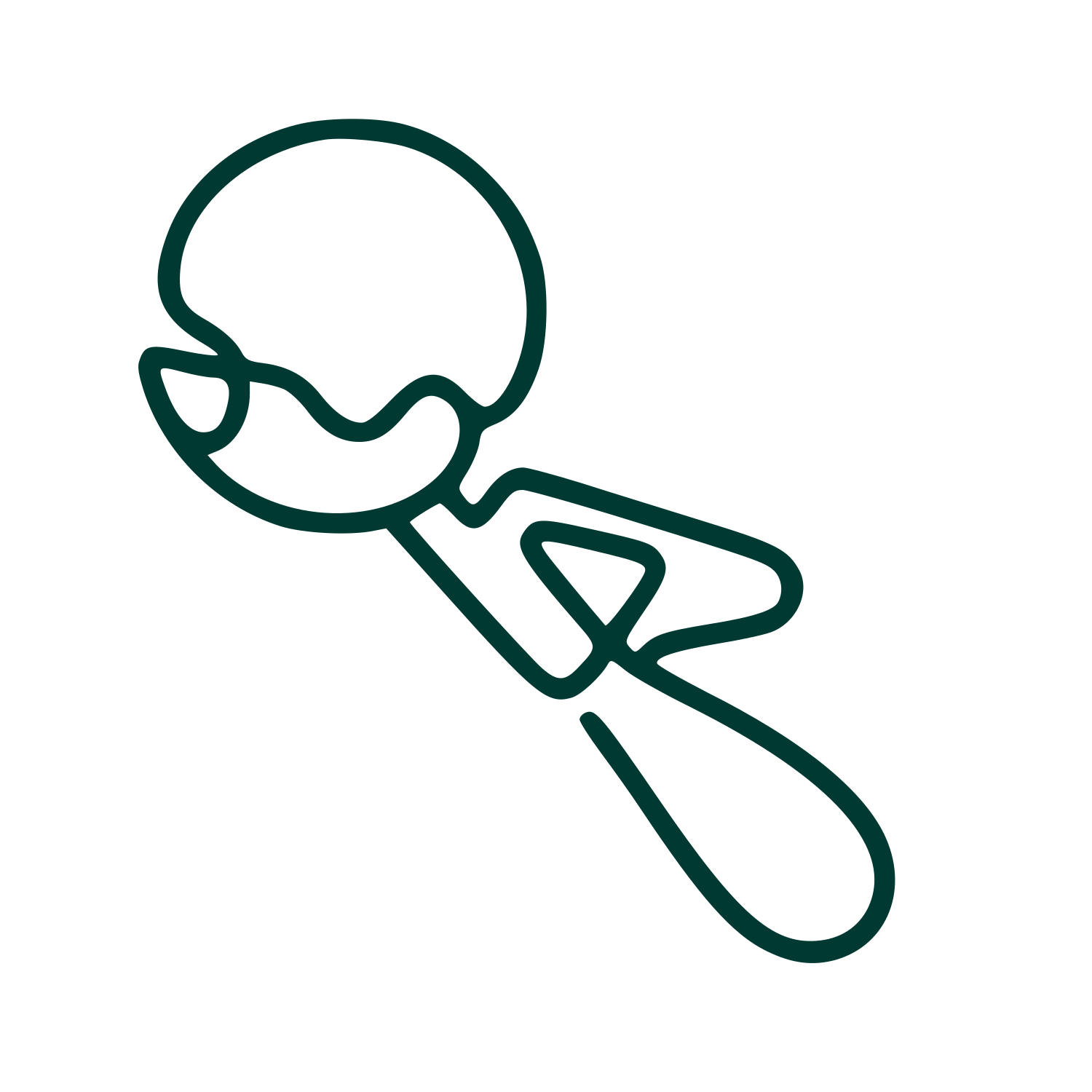Monoline Ice Cream Scoop Logo #003932