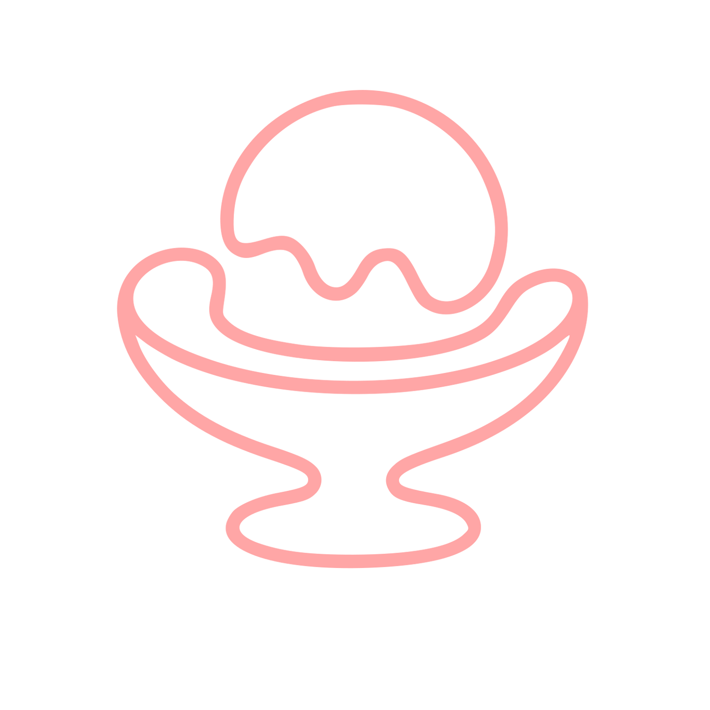 Monoline Ice Cream Bowl Logo #ffa6a6