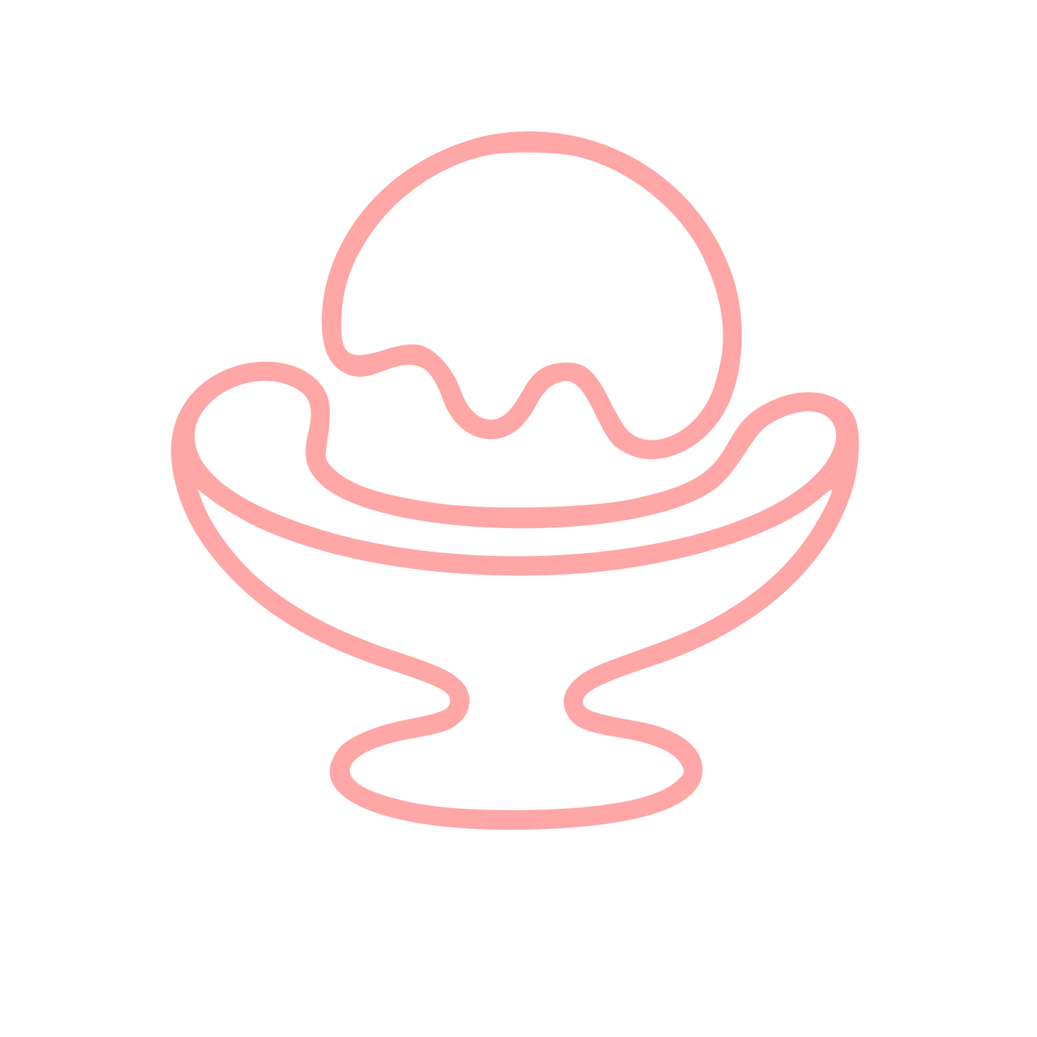 Monoline Ice Cream Bowl Logo #ffa6a6