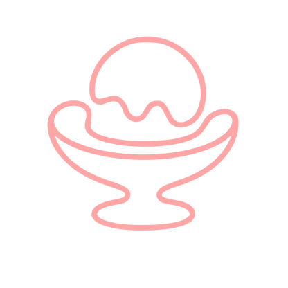 Monoline Ice Cream Bowl Logo #ffa6a6