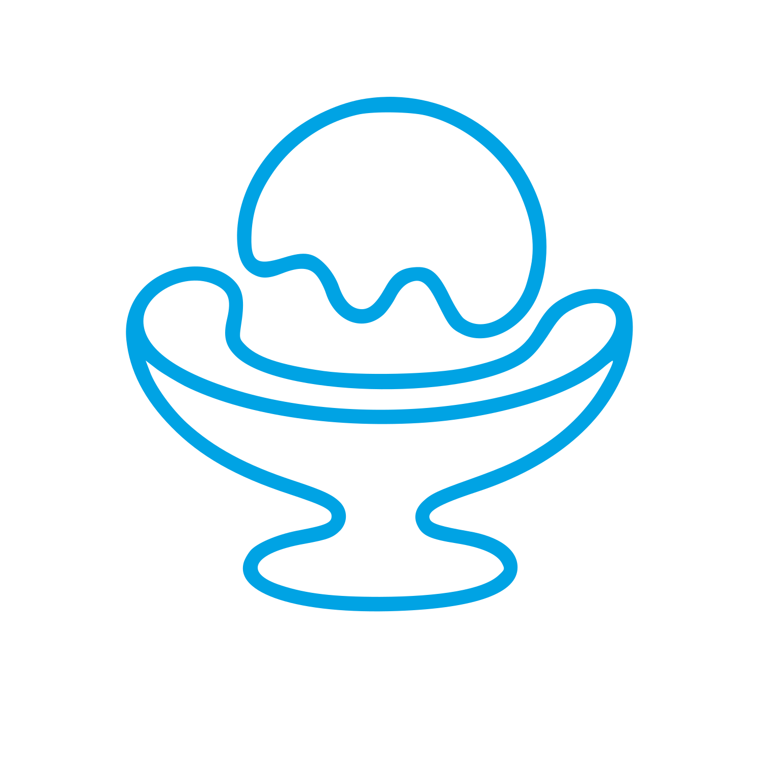 Monoline Ice Cream Bowl Logo #00a3e4