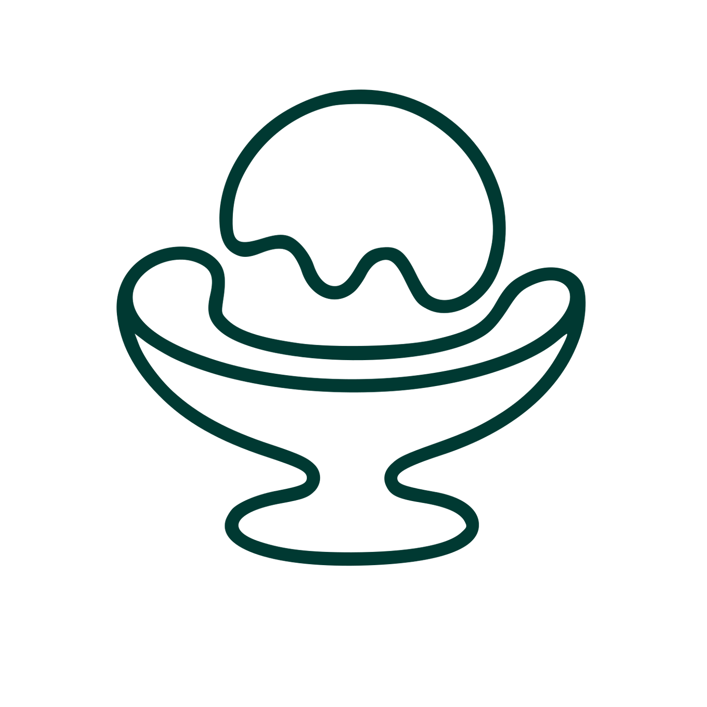 Monoline Ice Cream Bowl Logo #003932