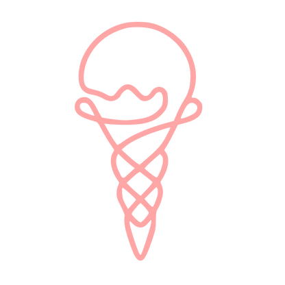 Monoline Ice Cream Cone Logo #ffa6a6