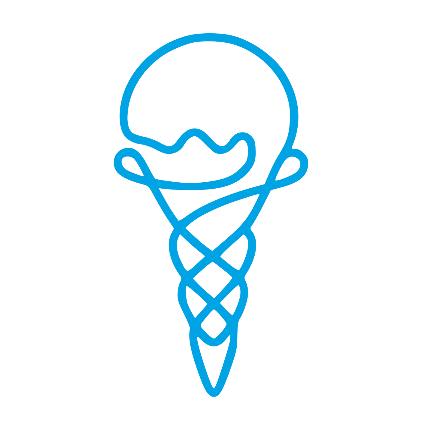 Monoline Ice Cream Cone Logo #00a3e4