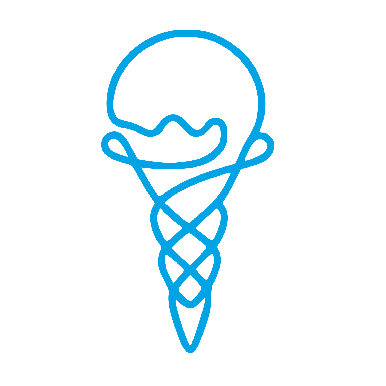 Monoline Ice Cream Cone Logo #00a3e4