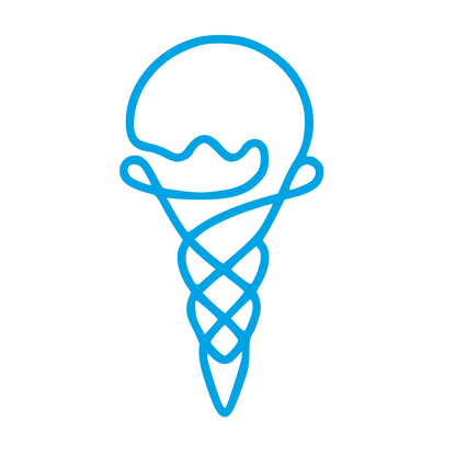 Monoline Ice Cream Cone Logo #00a3e4
