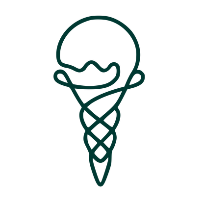 Monoline Ice Cream Cone Logo #003932