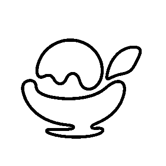 Monoline Ice Cream Bowl Logo