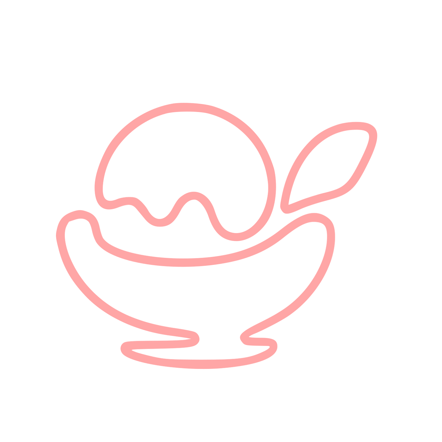 Monoline Ice Cream Bowl Logo #ffa6a6