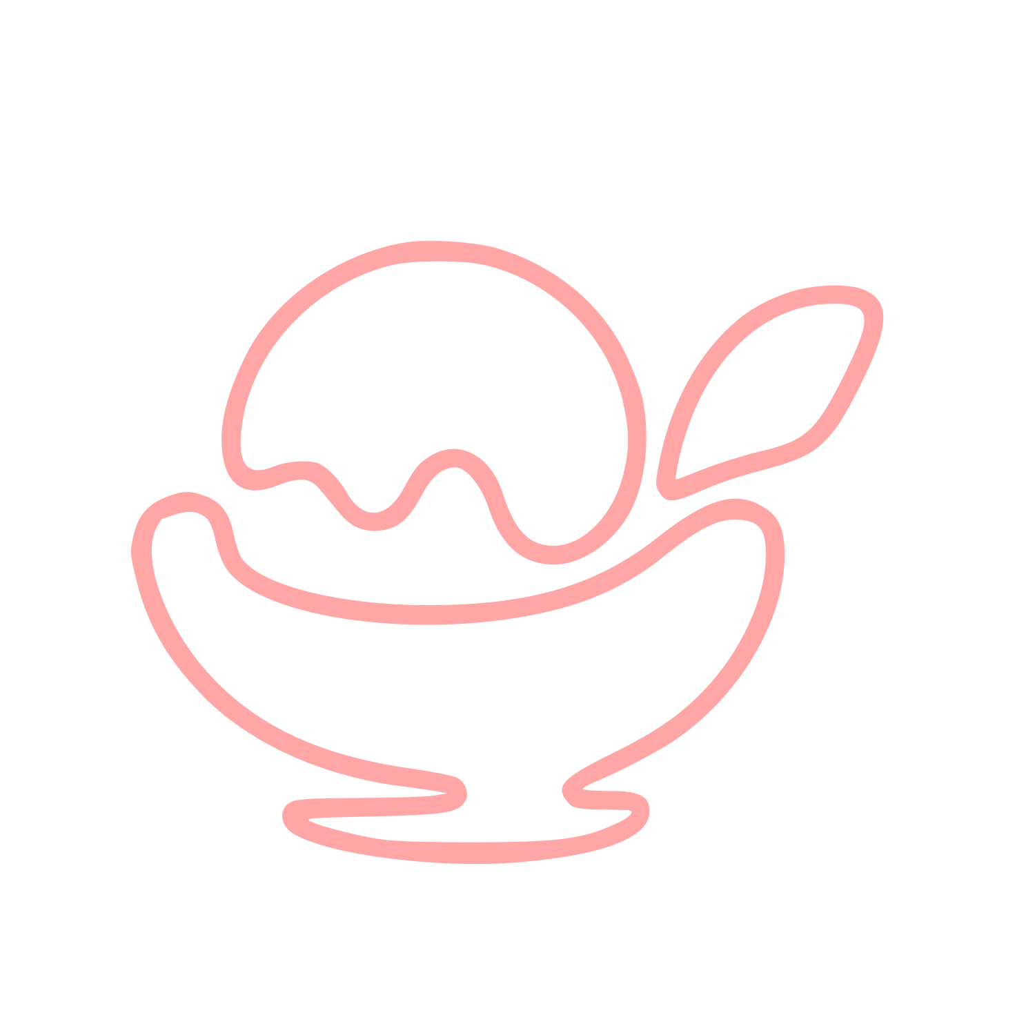 Monoline Ice Cream Bowl Logo #ffa6a6