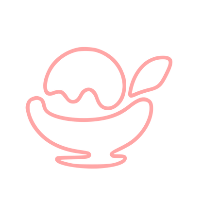 Monoline Ice Cream Bowl Logo #ffa6a6