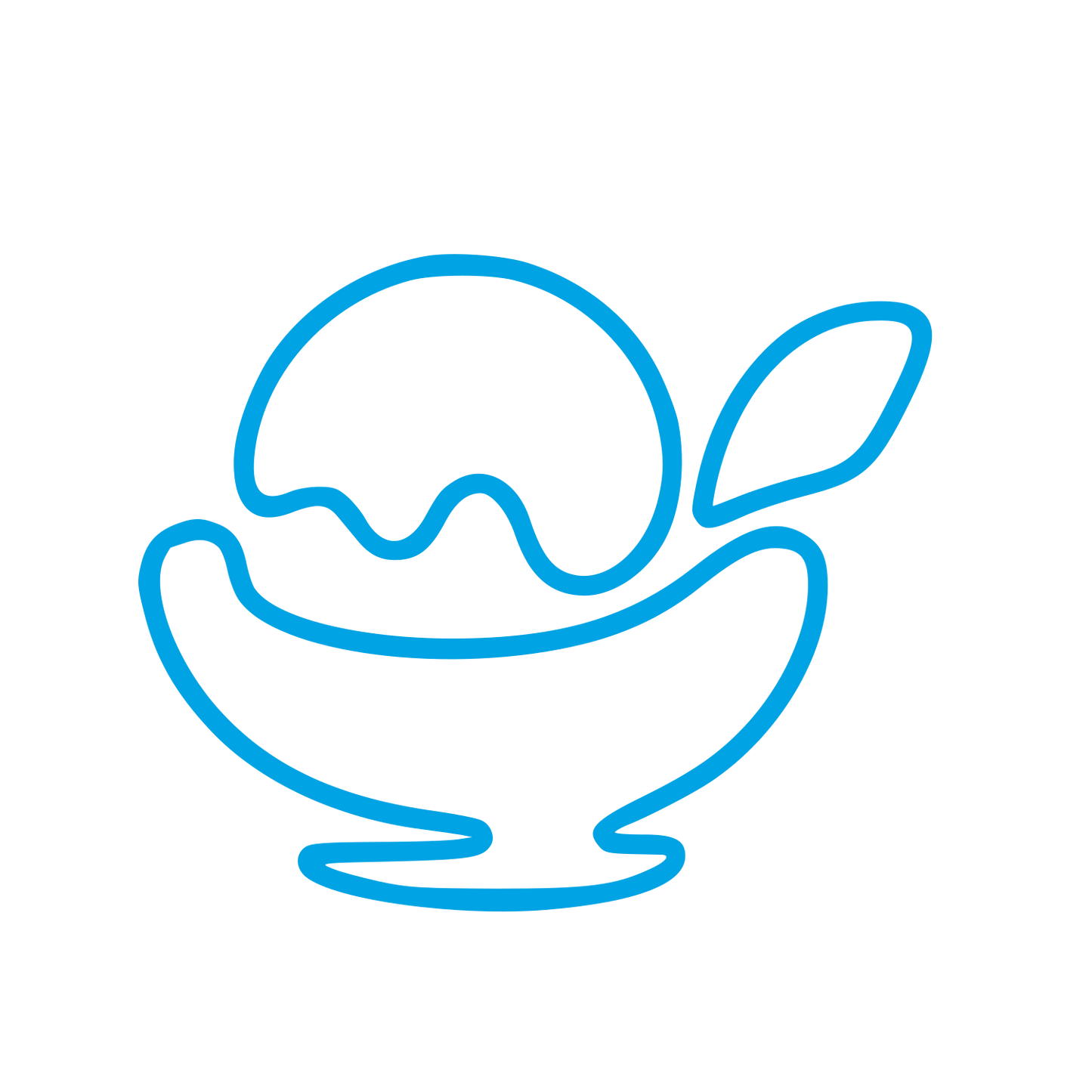 Monoline Ice Cream Bowl Logo #00a3e4