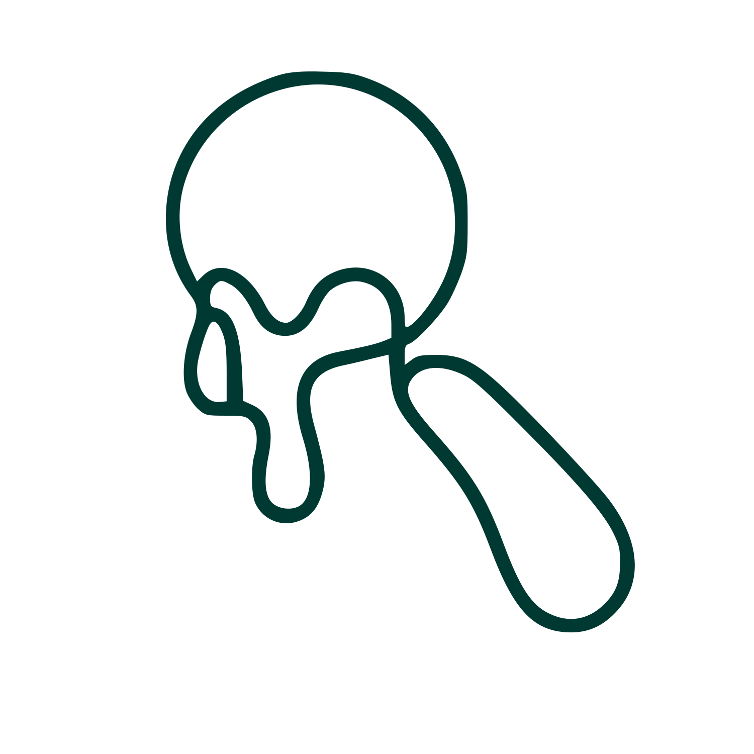 Melting Ice Cream Scoop Logo #003932