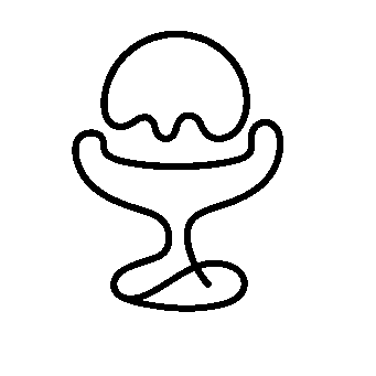 Monoline Ice Cream Sundae Logo